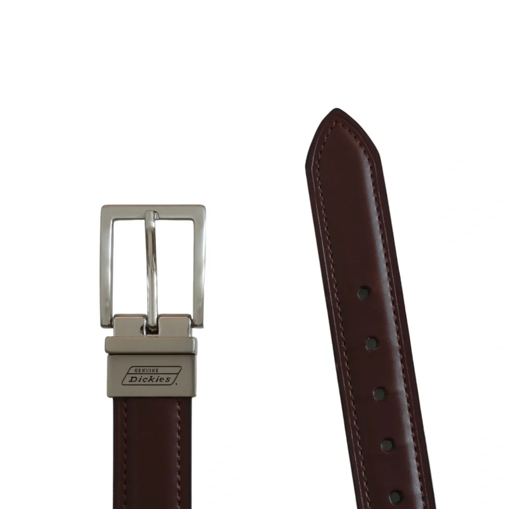 Kids Youth Genuine Dickies Brown Black Faux Leather Reversible Belt Size M